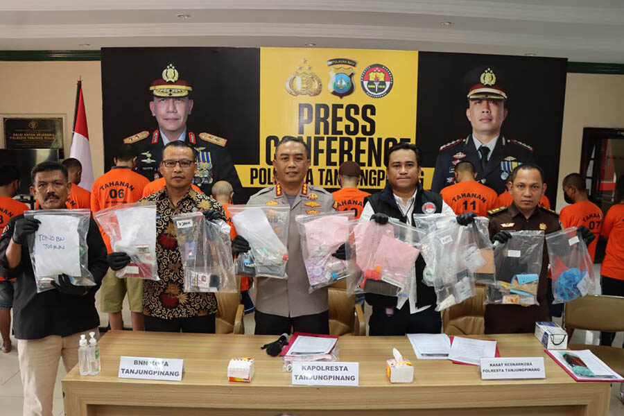 12 Tersangka Pengedar Narkoba Diamankan Polresta Tanjungpinang